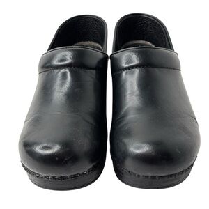 Dansko Clog Occupational Comfort Shoe Size 38 US 7.5 /  8 Black Leather Slip-On
